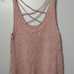 American Eagle Sleeveless Sweater Tank Pink Strappy Back Boho Hippie Size Large Photo 0
