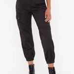 Nasty Gal Gal After Party Vintage At Ease Pants Small Black Cargo Joggers Y2K Photo 0