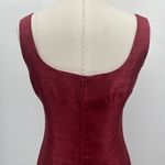 Vintage 90s Embroidered Hem Mini Dress Squareneck Sleeveless Sheath Maroon XS Red Size undefined Photo 7