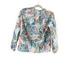 ZARA Women's White Multi-Color Floral Blouse Size S Photo 7