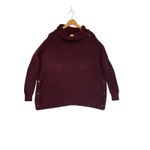 Vince Cowl Neck Button Detail Wool Yak Blend Sweater Burgundy Oversized Luxury M Photo 4