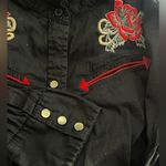 Ralph Lauren Polo Jeans Co Western Embroidered Floral Navy Pearl Snap Button Up Photo 2