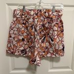 ALC Frank A.L.C Billy II White Orange Linen Casual Drawstring Pocket Shorts Size 4 Photo 2