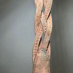 Brown Braided Leather Belt Studs Brass Buckle Women's M/L indie boho western Photo 2