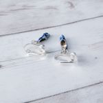 Vintage Clip On Earrings Blue Clog Shoe Dangle Photo 4