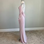 AQUA  Backless Sleeveless Ruffled Long Column Evening Gown Pink Size 4 Dress Photo 5