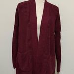 Anthropologie Knitted & Knotted Posie Chunky Burgundy Cardigan Sweater Size S Photo 1