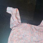 Sundae Muse  Pink Floral Ruffled Sleeveless Tie Back Crop Top Women's Size 6 Photo 3