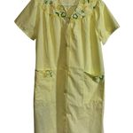 VTG Nightgown Handmade Yellow Embroidery House Dress Lightweight Pajamas Granny Size undefined Photo 0