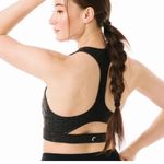 Zyia  Active Black Flower Power Cut Out Racerback High Neck sport bra Photo 1