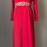 Vintage 1960s mod red maxi dress with glitter waist Size L Photo 0