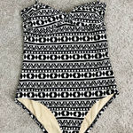 J.Crew  Black & white bandeau one piece swimsuit  Size 6 Photo 0