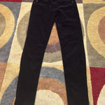 AG Adriano Goldschmied The Prima Mid Rise Cigarette Leg Black Corduroy Jeans 27 Photo 0