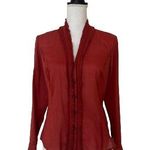 Bandolino Woman’s Cotton Button Down Red Shirt Blouse, Sz 4 Photo 0
