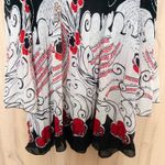 Dress Barn  Womens Blouse Size 22/24 3X Black White Abstract Boho Chic Lightweight Photo 2