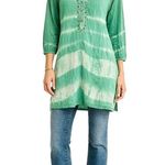 Bandolino Green Tie Dye V Neck 3/4 Sleeve Bohemian Tunic Size XXL retro Photo 0