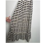 Bel Kazan Bow Print Maxi Dress Black White Ruffle Hem Boho Resort large Photo 14