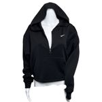 Nike Shirt Womens Small Black Dri Fit Graphic Half Zip Training Hoodie Workout Photo 1