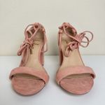 Lulus Kaira Peach Suede Lace-Up Heels Casual Formal Prom Barbie Womens Size 6 Photo 4