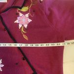 STORYBOOK KNITS‎ Sweater 2X Burgundy Floral Embroidered Beaded Button Cardigan Red Photo 6