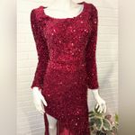 Portia and Scarlett STUNNING Deep Red Sequin Long Sleeve Dress Size 2 Photo 5