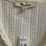 Madewell Crochet Knit V-Neck Sweater Tee in Vintage Ivory, Size Small Photo 7