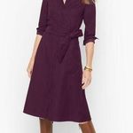Talbots Shirt Dress Womens Petites 12P Purple Long Sleeve Collar 100% Cotton B64 Photo 0