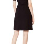 Tory Burch Sallare Black Wool Blend Blue Stripe Suede Tunic Dress Size M Photo 14