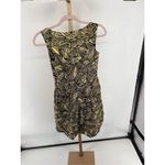 Anthropologie Weston Wear Emerging Leaves Sleeveless Dress Size 2 Yellow Black Photo 6