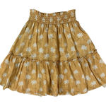 Marine layer  Mustard Yellow Palm Tree Print Smocked Waist Ruffle Skirt Medium Photo 0
