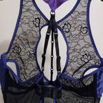 Oh la la Cheri Paris L Underwire Sexy Stretch Tulle n Lace Purple Black Lingerie Size L Photo 4
