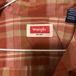 Wrangler women’s brown and orange plaid button-up shirt Photo 2