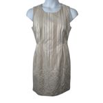 Calvin Klein  Sheath Midi Dress Size 10 – Beige White Ombre Elegance Photo 1