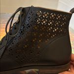 Lucky Brand  Shoes Boots Black Perforated Laced Holes Leather Women Size 10M/40 Photo 9
