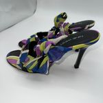 Nine West  Womens 6.5 Fabric Multi Color Print Heeled Pumps Scarf Wrap Sexy Party Photo 1