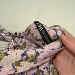 ZARA  FLORAL PRINT MOCK NECK MINI DRESS PINK PURPLE medium Photo 4