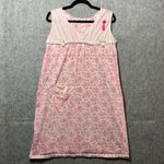 Loti Fashion Pink Floral Nightgown Sleeveless Cotton Polka Dot Loungewear Size M Size M Photo 5