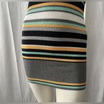 Women's Green Striped Mini Rib Knit Sleeveless Tube Bodycon Dre… Photo 4