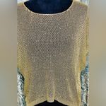 Gold Sweater Size Small Open Knit Short Sleeved Downtown Coalition Trendy Rare Photo 1