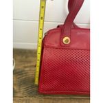 Vintage Medallion Red Leather‎ Perforated Shoulder Bag Purse Y2K Style Photo 5