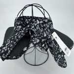 Laundry by Design  Packable‎ Wide Brim Visor Hat Black Floral Trim Travel NWT Photo 2