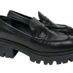 Free People Lyra Lug Sole Black Platform Penny Loafer Photo 0