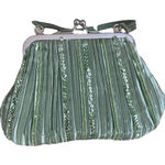 La Regale  Vintage Purse Small Green Satin Sequined Photo 0