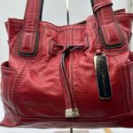 Tignanello Soft Italian Leather Three Part purse with Large Bag Charm and brande Red Photo 2