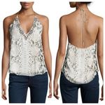 Haute Hippie  Scarface Beaded Silk Halter Top Leopard Snake Print Size Large Photo 1