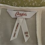 Candie's Candie’s Women’s Blouse XL Cream Lace Cap Sleeve Top – Good Condition Photo 6