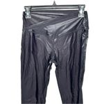 We Wore What  Active Splice Cire Shiny Black Leggings NWT Size M Photo 5