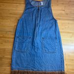 ERIKA & CO. Womens Western Fringe Denim 1/2 Zip Dress W/Pockets 100% Cotton|Sz:M Blue Size M Photo 5