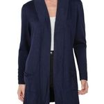 JM Collection  Womens Ribbed Trim Open Front Cardigan Sweater Intrepid Blue XL Photo 0