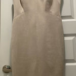 BCBGMAXAZRIA New  Suede Cream Tan Nude Dress Midi Large Photo 0